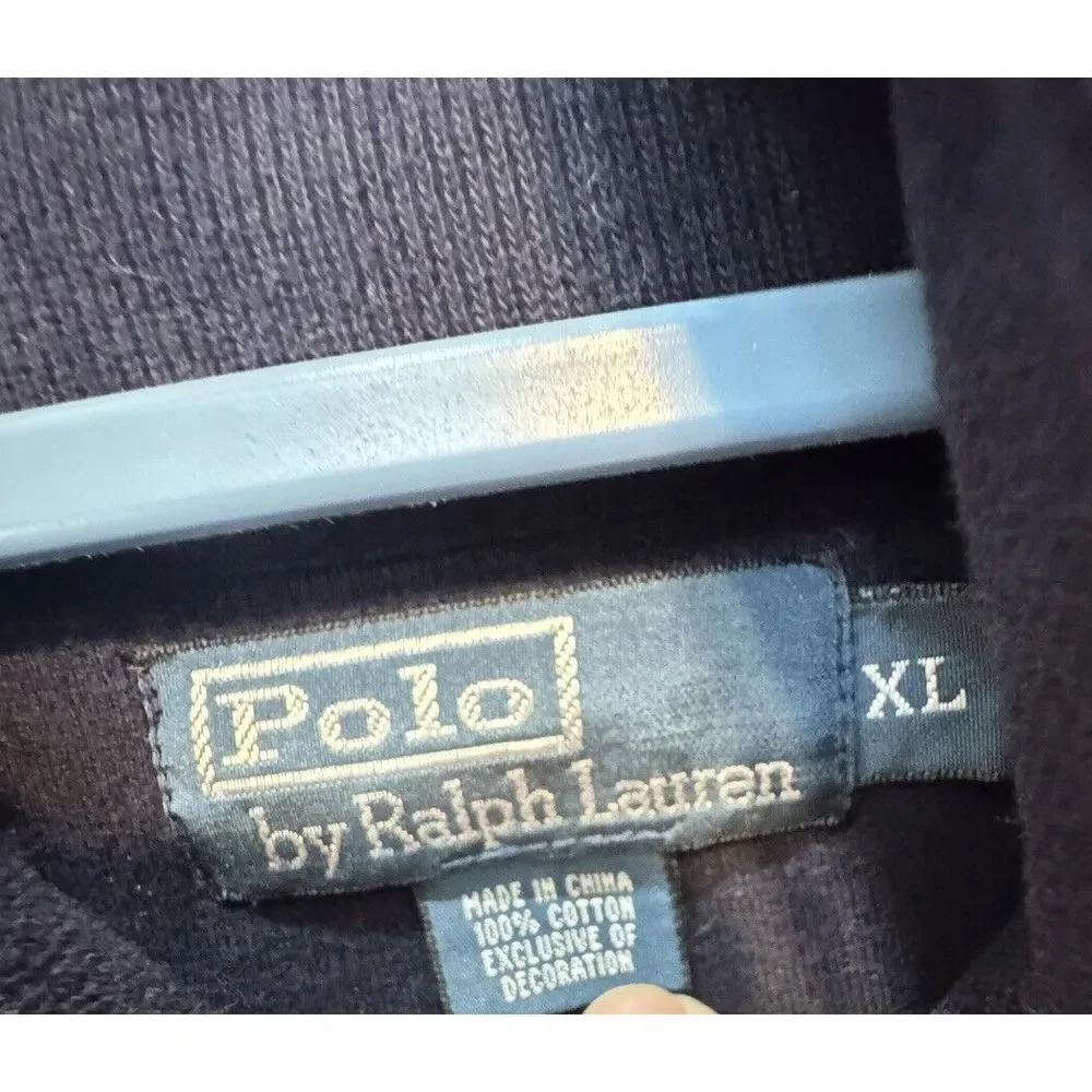 Polo Ralph Lauren Wool Shawl Collar Sweater Men's Navy‎ Pullover Size XL